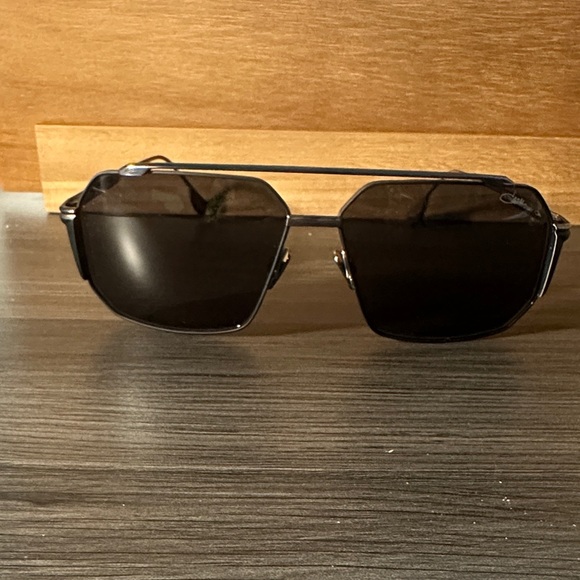 Sleek Black Geometric Cazal Sunglasses